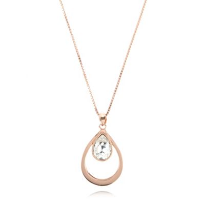 Designer rose gold plated teardrop necklace